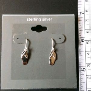 Flip flop sterling silver earrings